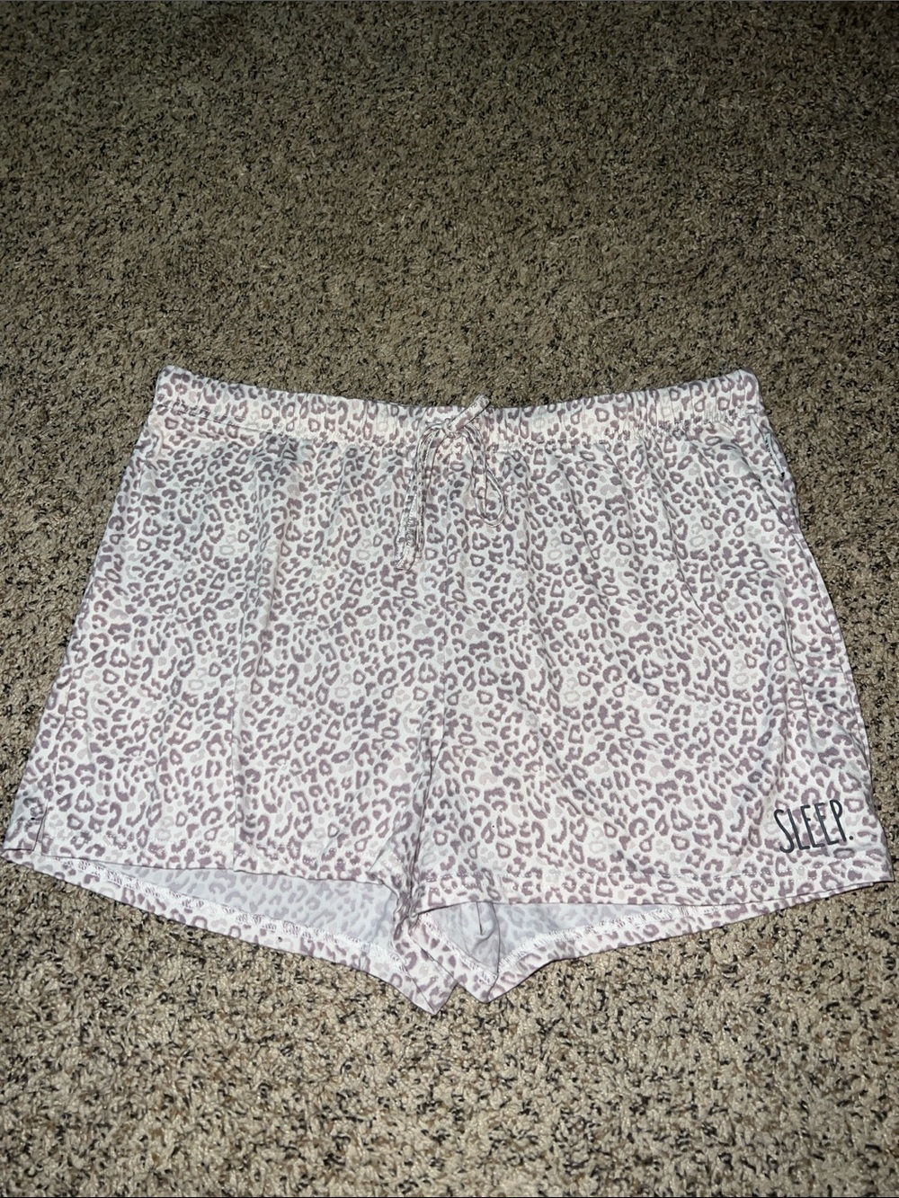 Rae Dunn Pink & White Leopard Print Sleep Shorts
